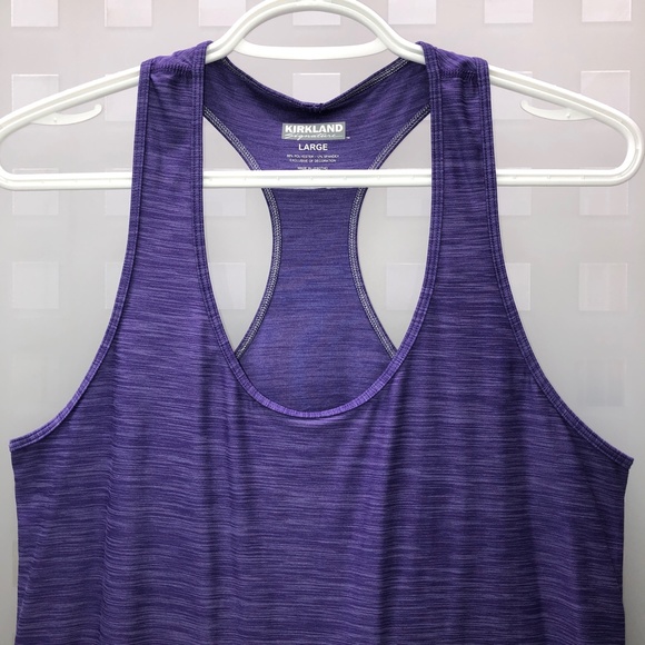 KIRKLAND Scoop Neck Tagless Racerback Active Athletic Tank Top Purple NEW! - Picture 3 of 11